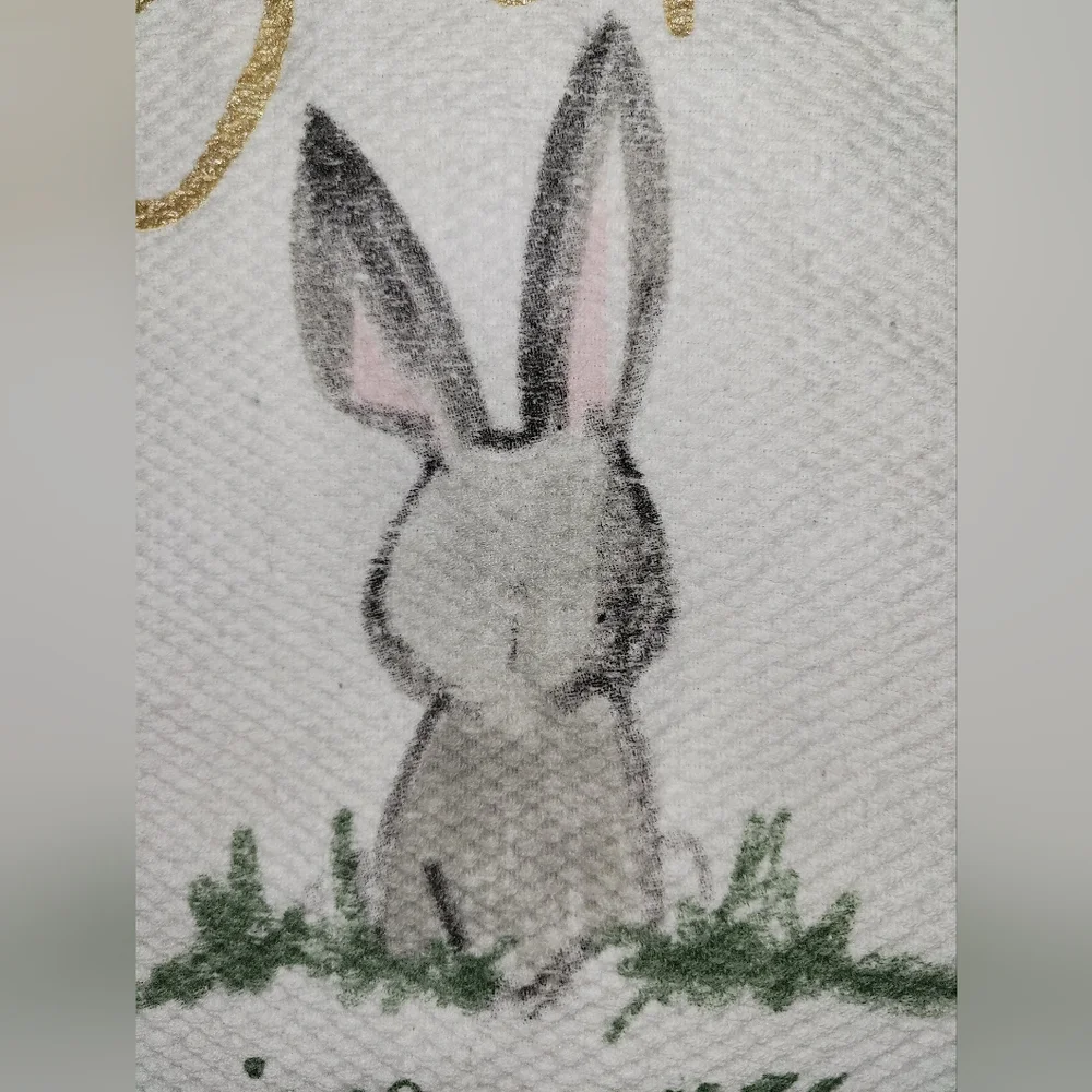 Farmhouse Easter Bunny Waffle Weave 